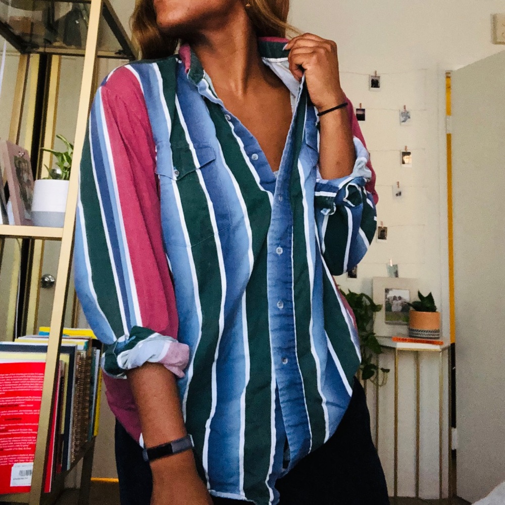 Colorful striped button down - Picture 4 of 4